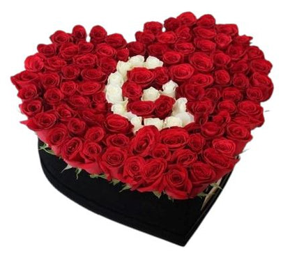 Valentines Initial Rose Box